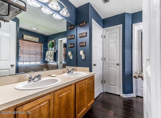 Bathroom, Dual Sink Vanities, Interior, Wood Texture Flooring