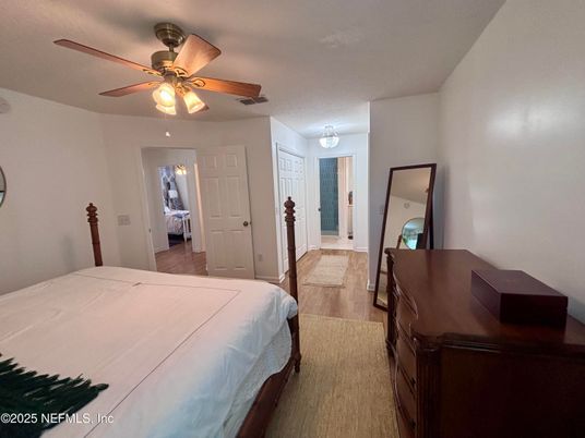 Bedroom, Chandelier, Interior, Wood Texture Flooring