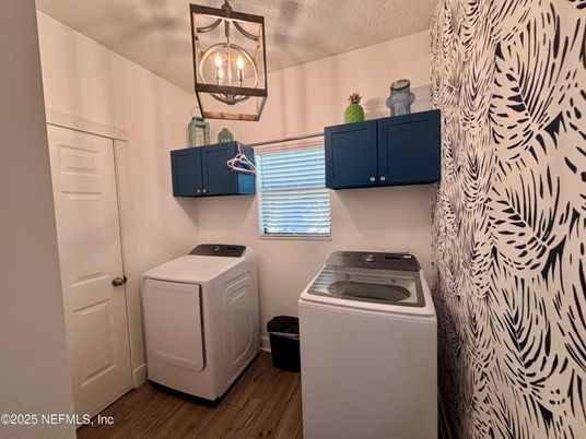 Interior, Pendant Lights, Utility Closets, Washer, Wood Texture Flooring