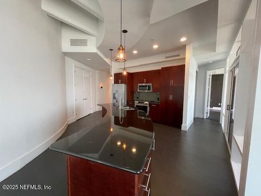 Interior, Kitchen, Pendant Lights, Recessed Lighting, Stainless Steel Appliances