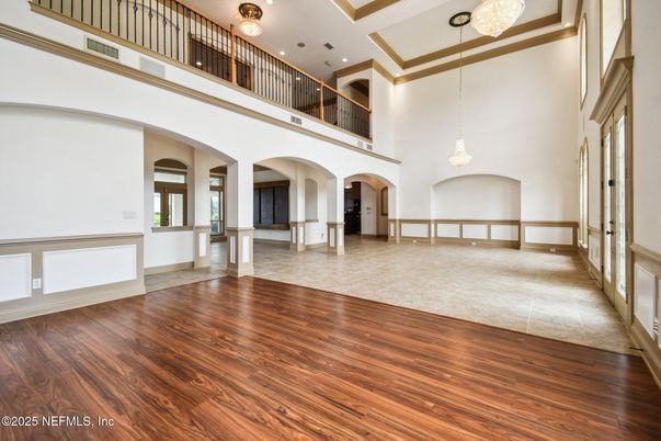 Chandelier, Interior, Pendant Lights, Recessed Lighting, Wood Texture Flooring