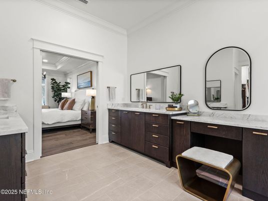 Bathroom, Bedroom, Dual Sink Vanities, Interior, Wood Texture Flooring