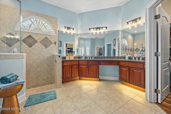 Bathroom, Dual Sink Vanities, Glass Shower, Interior