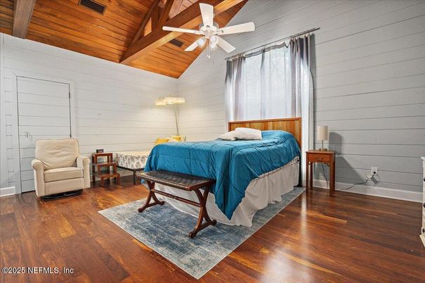 Bedroom, Interior, Wooden Beams, Wooden Ceilings, Wood Texture Flooring