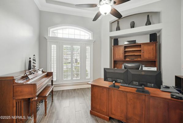 Home Office, Interior, Piano, Wood Texture Flooring