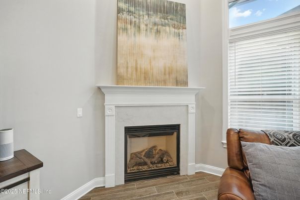 Fireplace, Interior, Wood Texture Flooring