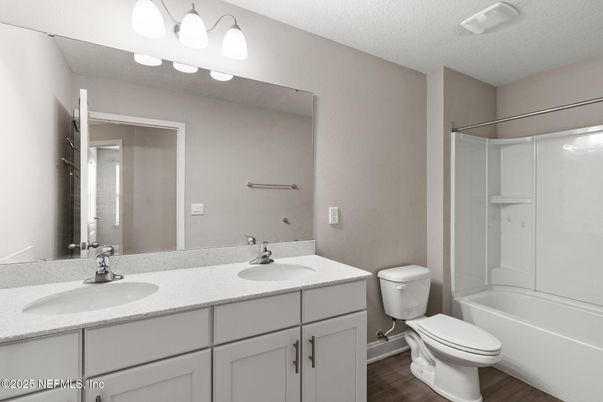 Bathroom, Dual Sink Vanities, Interior, Wood Texture Flooring