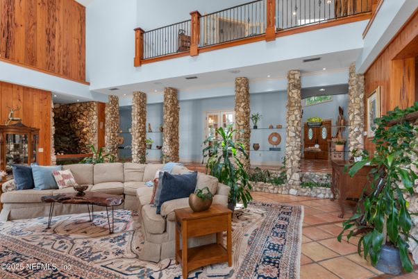 Interior, Living room, Recessed Lighting, Wooden Walls
