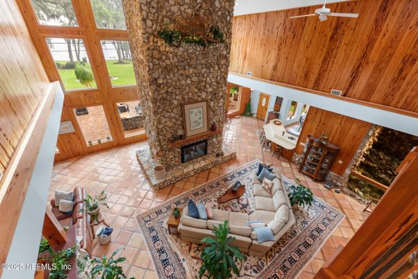 Fireplace, Interior, Living room, Stone Walls