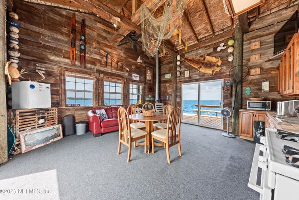 Dining room, Interior, Kitchen, Living room, Water, Wooden Beams, Wooden Ceilings, Wooden Walls