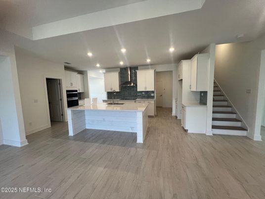 Interior, Kitchen, Recessed Lighting, Wood Texture Flooring