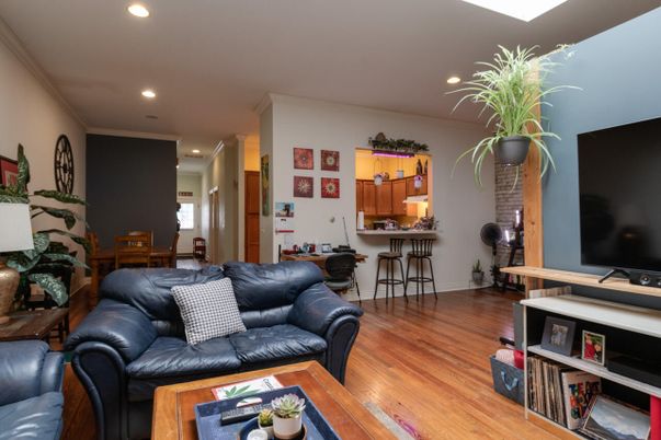 Interior, Kitchen, Living room, Recessed Lighting, Wood Texture Flooring