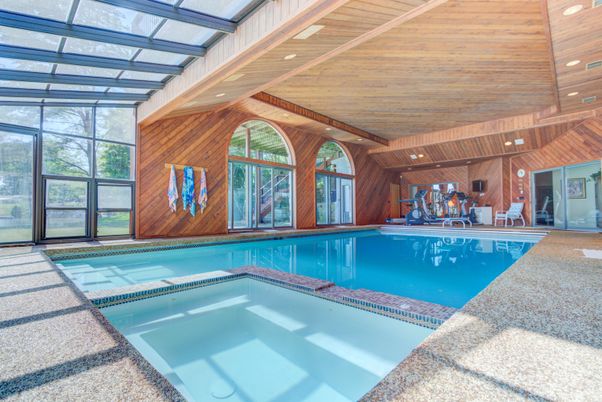 Interior, Pool, Recessed Lighting, Wooden Ceilings, Wooden Walls