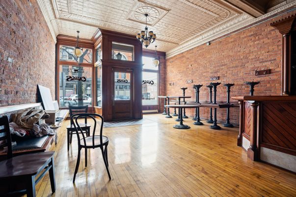 Interior, Pendant Lights, Stone Walls, Wood Texture Flooring