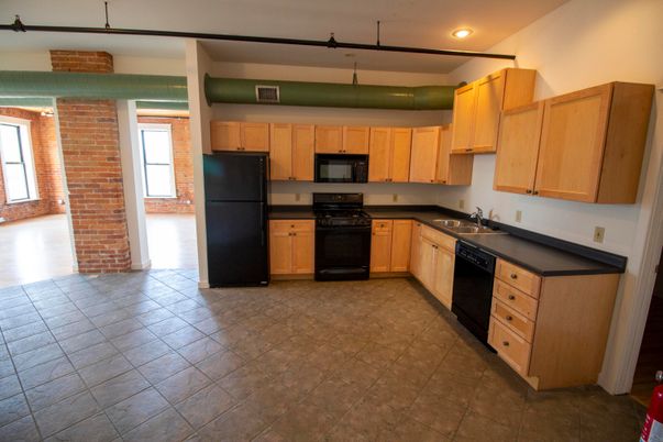 Interior, Kitchen, Recessed Lighting, Stone Walls