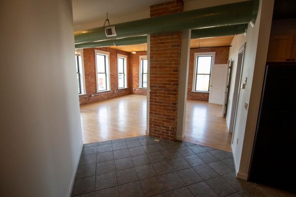 Empty room, Interior, Stone Walls, Wood Texture Flooring