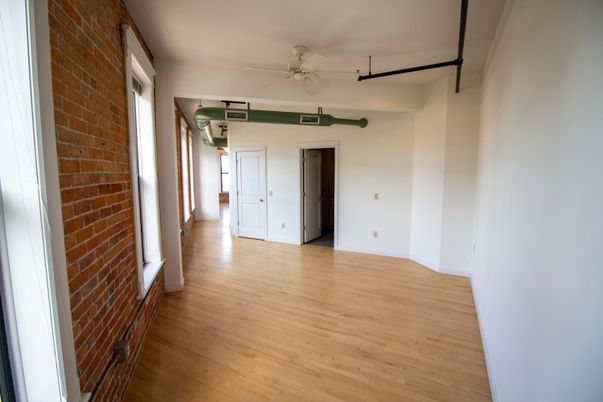 Empty room, Interior, Stone Walls, Wood Texture Flooring