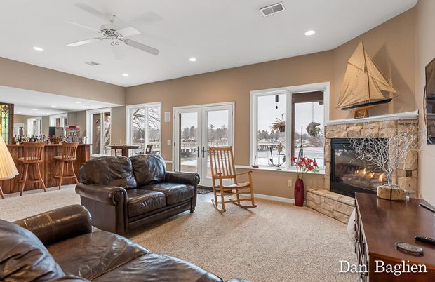 Fireplace, Interior, Living room, Recessed Lighting