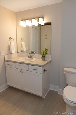 Bathroom, Dual Sink Vanities, Interior, Wood Texture Flooring