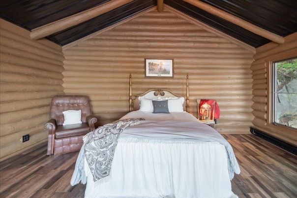 Bedroom, Interior, Wooden Beams, Wood Texture Flooring, Wooden Walls