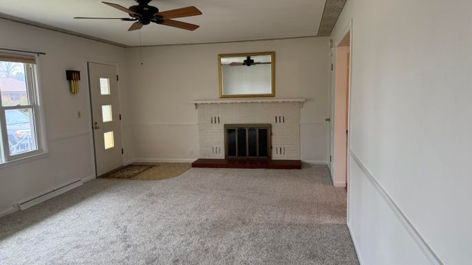 Empty room, Fireplace, Interior
