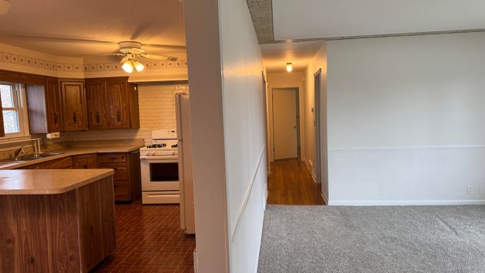 Interior, Kitchen, Wood Texture Flooring