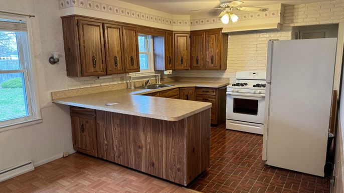 Interior, Kitchen, Wood Texture Flooring