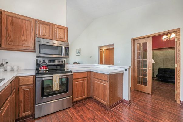 Interior, Kitchen, Wood Texture Flooring