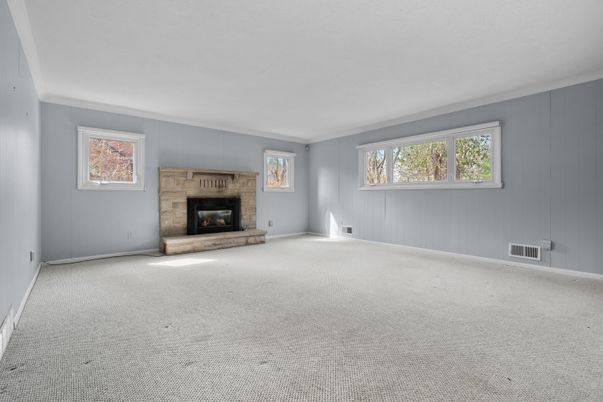Empty room, Fireplace, Interior