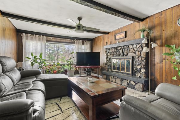 Fireplace, Interior, Living room, Wooden Walls