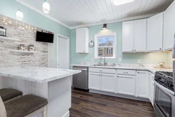 Interior, Kitchen, Stainless Steel Appliances, Wood Texture Flooring