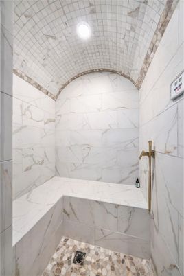Bathroom, Interior, Marble Walls, Recessed Lighting