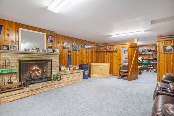 Fireplace, Interior, Wooden Walls