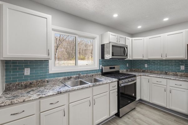 Interior, Kitchen, Recessed Lighting, Wood Texture Flooring