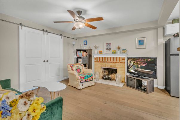 Fireplace, Interior, Wood Texture Flooring