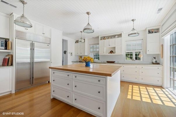 Interior, Kitchen, Pendant Lights, Stainless Steel Appliances, Wood Texture Flooring