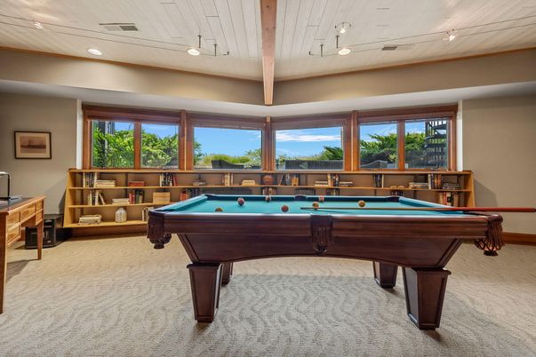 Billiard Table, Game Room, Interior, Recessed Lighting