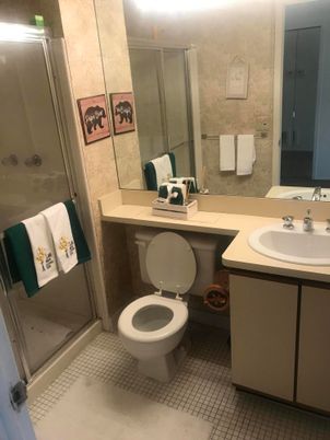 Bathroom, Dual Sink Vanities, Glass Shower, Interior