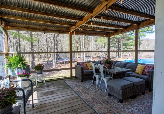 Interior, Sun Room, Wooden Beams, Wood Texture Flooring