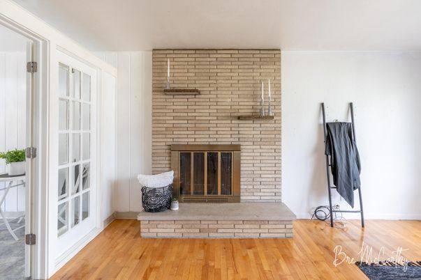 Fireplace, Interior, Stone Walls, Wood Texture Flooring