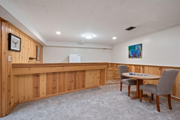Home Office, Interior, Recessed Lighting, Wooden Walls