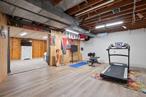 Fitness Equipment, Interior, Wood Texture Flooring, Wooden Walls