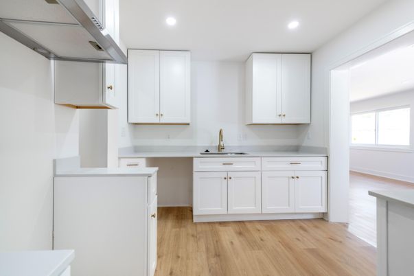 Interior, Kitchen, Recessed Lighting, Wood Texture Flooring