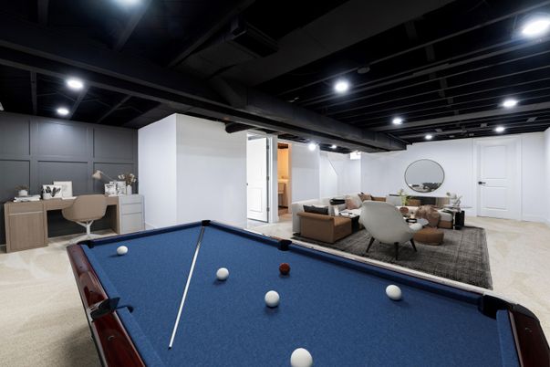 Billiard Table, Game Room, Interior, Recessed Lighting