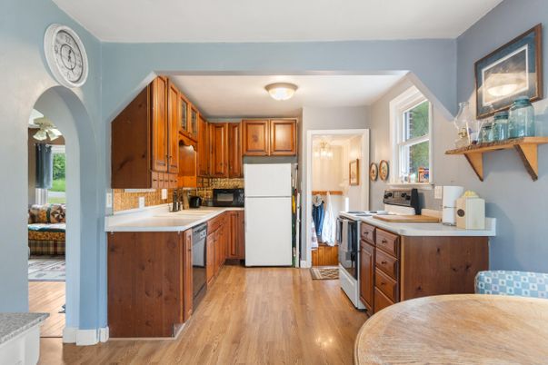 Interior, Kitchen, Wood Texture Flooring