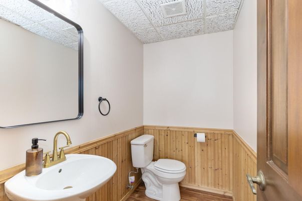 Bathroom, Interior, Wood Texture Flooring, Wooden Walls