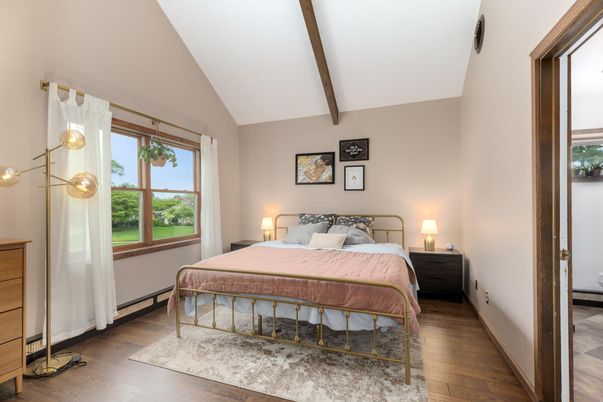 Bedroom, Interior, Wooden Beams, Wood Texture Flooring