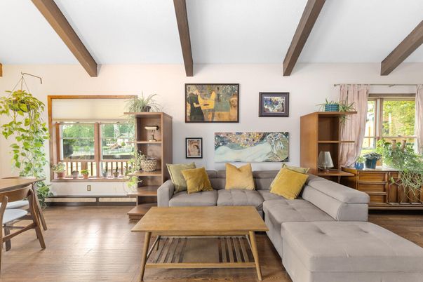 Interior, Living room, Wooden Beams, Wood Texture Flooring