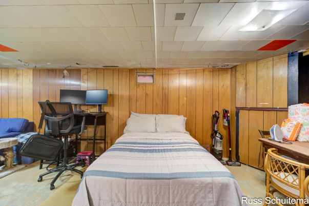 Bedroom, Home Office, Interior, Wooden Walls