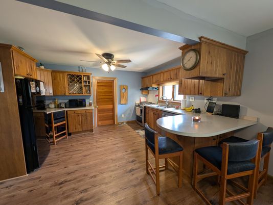 Interior, Kitchen, Wood Texture Flooring